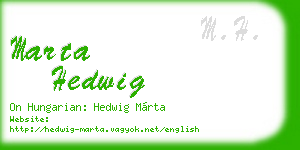marta hedwig business card